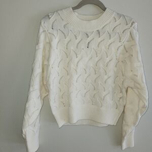 Chelsea and Theodore NWT Elegant Ivory Cabled Sweater